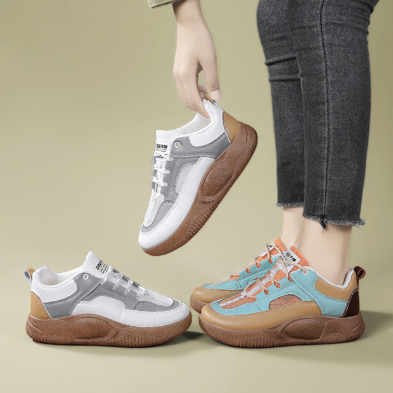 Damen Sportliche Retro Sneakers mit atmungsaktiven Einsatz und rutschfester Sohle R&B