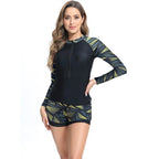Damen Rashguard mit kurzen Ärmeln und modischem Grafikdesign R&B