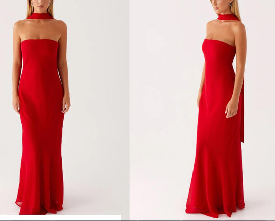 Damen Elegantes Langarm Abendkleid im Blumendesign R&B