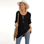 Damen lässiger Strickpullover mit einzigartigem Schnürdesign und lockerer Passform R&B