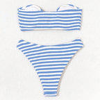 Damen Bandeau-Bikini mit modischem Ringdetail und hohem Beinausschnitt R&B