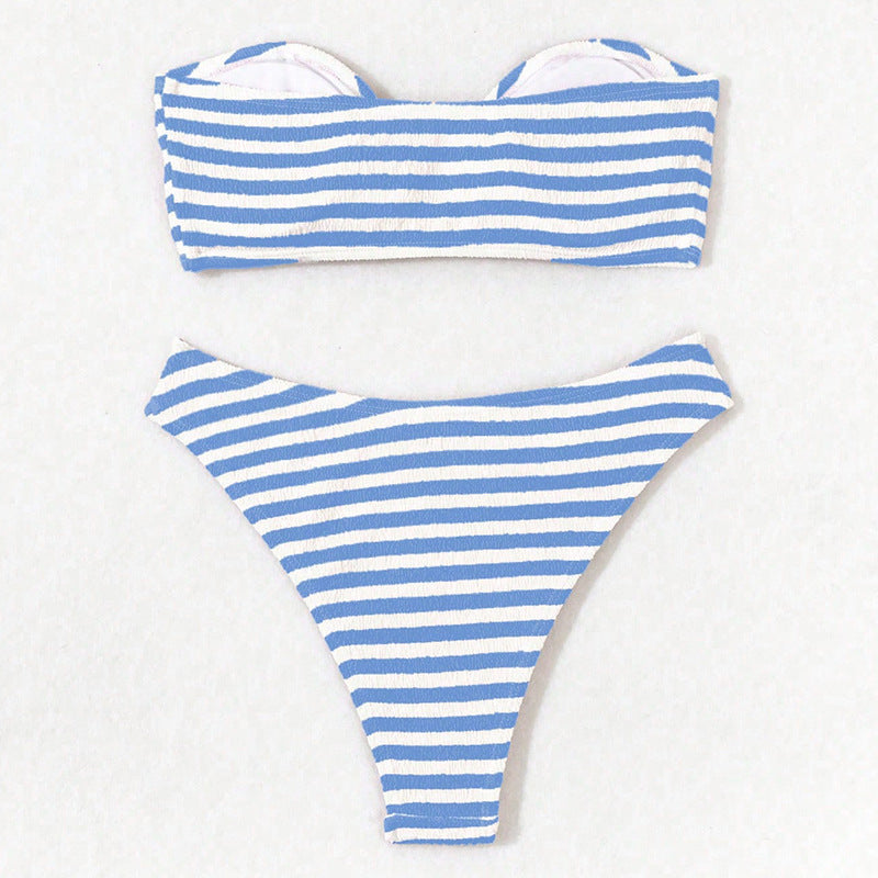 Damen Bandeau-Bikini mit modischem Ringdetail und hohem Beinausschnitt R&B