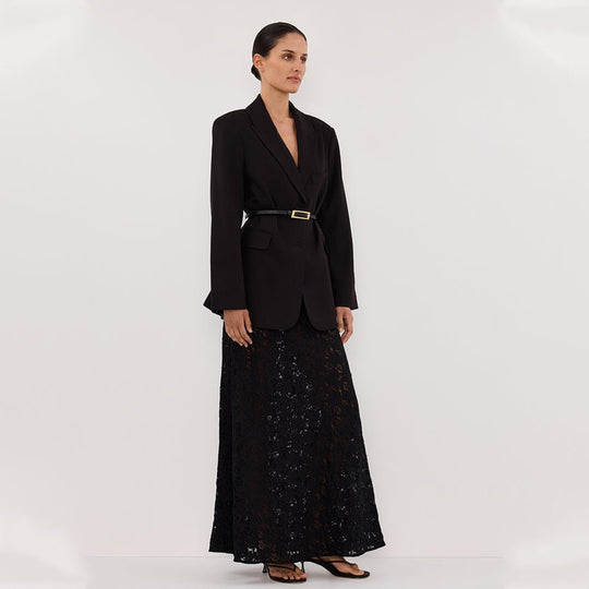 Damen Spitzenmaxirock mit elegantem tailliertem Schnitt und hochwertigem Material R&B