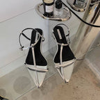 Damen elegante T-Strap Sandalen mit verstellbarem Riemen und komfortabler Sohle R&B