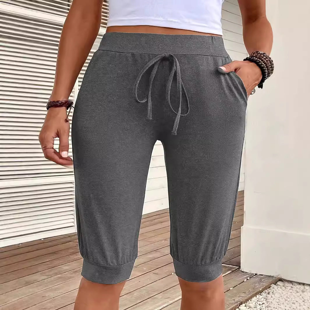 Damen Sportliche Capri-Hosen mit elastischem Bund und praktischen Seitentaschen R&B