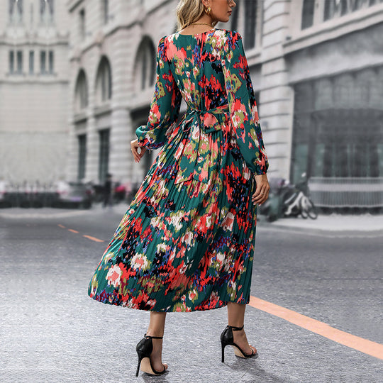 Damen Maxikleid mit plissiertem Design und aufregendem Beinschlitz R&B