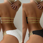 Damen Bandeau-Bikini mit strukturiertem Design und eleganten Akzenten