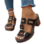 Damen Clogs mit modischer Applikation und stabiler Absatzhöhe R&B