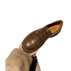 Damen komfortable Schnürschuhe aus hochwertigem Kunstleder mit eleganter Schnallenverzierung R&B