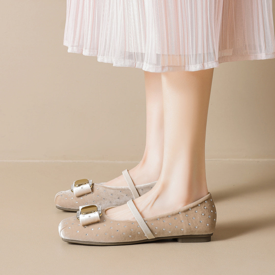 Damen Chice Ballerinas mit eleganter Schnalle und Strass-Applikationen R&B