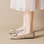 Damen Chice Ballerinas mit eleganter Schnalle und Strass-Applikationen