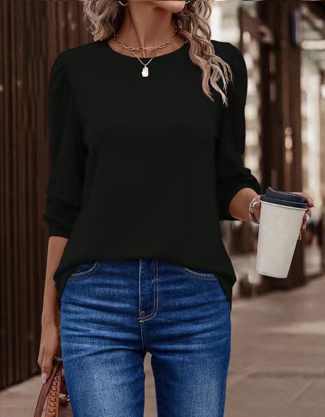 Damen Pullover mit Puffärmeln und casual Schnitt R&B