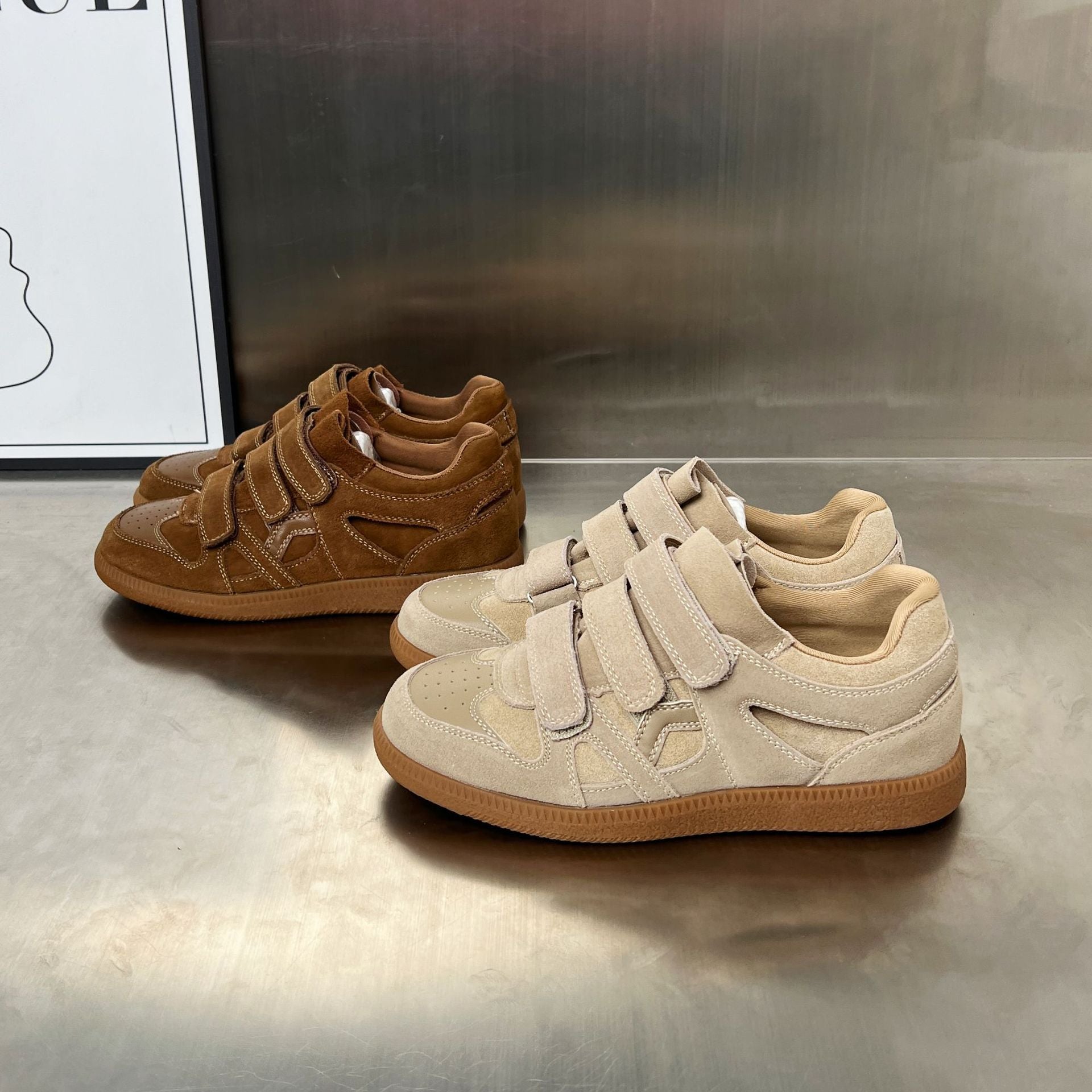 Damen Sneakers mit doppeltem Klettverschluss und weicher Schaumstoffdämpfung R&B