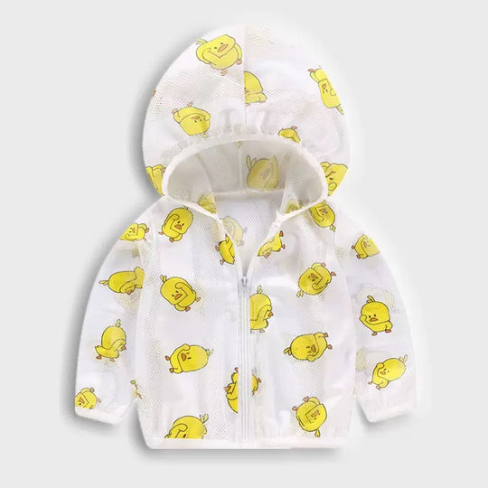 Unisex nan leichte kapuzen mesh sonnenschutzjacke mit süßem bärendruck R&B