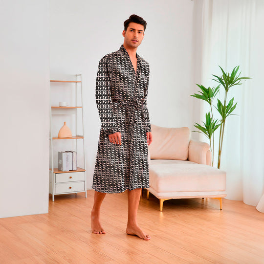 Herren Kimono mit modernem Muster und Gürtel – R&B
