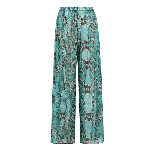 Damen weite Strandhose mit Schlangenmuster R&B