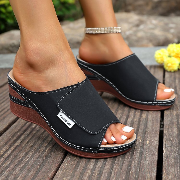 Damen Bequeme Wedge-Pantoletten R&B
