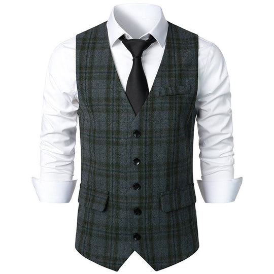 Herren klassische Karoveste mit elegante Schnitt und praktischen Taschen R&B