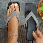 Damen Glitzernde Zehengreifer-Sandalen mit elegante Riemen R&B