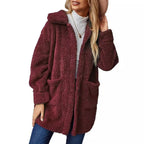 Damen Kuschelige Fleecejacke mit Kapuze und praktischen Taschen R&B