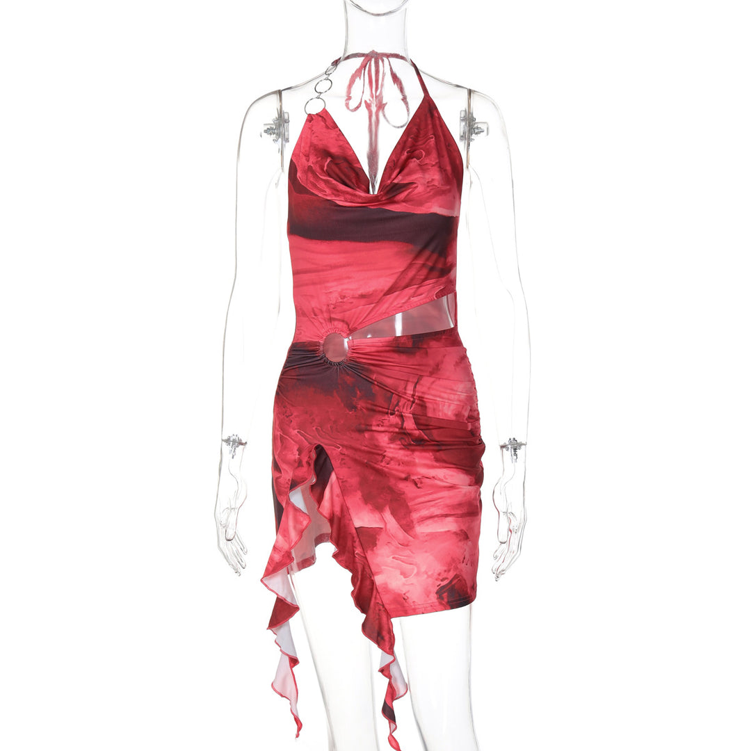 Damen Elegantes Wickelkleid mit raffiniertem Wasserdesign R&B