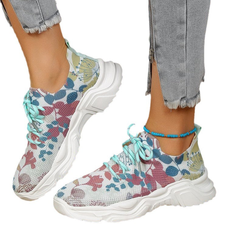 Damen Sportliche Sneaker mit floralem Muster und atmungsaktivem Obermaterial R&B