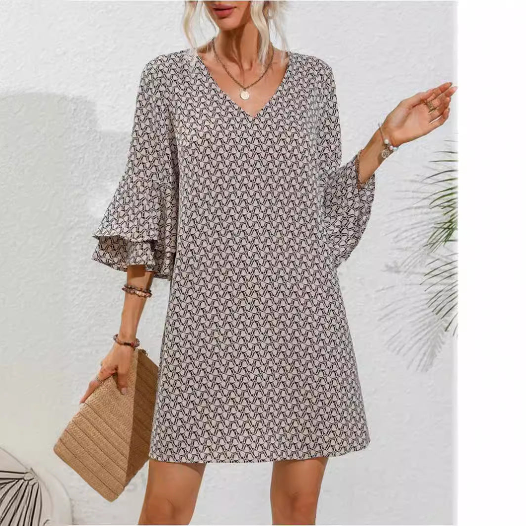 Damen Strandkleid mit voluminösen Ärmeln R&B