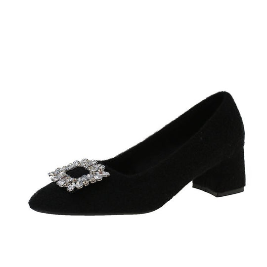 Damen elegante Spitzen-Pumps mit Schmuckdetail R&B