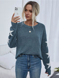 Damen Modischer Strickpullover mit Sternen-Muster R&B