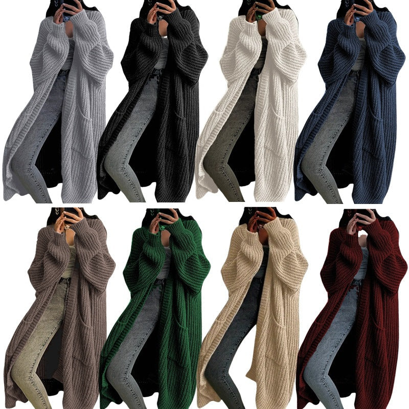 Damen Großer Strickcardigan mit offenen Ärmeln und gemütlichem Schnitt