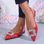 Damen elegante Slingback-Pumps mit funkelndem Strassdetail R&B