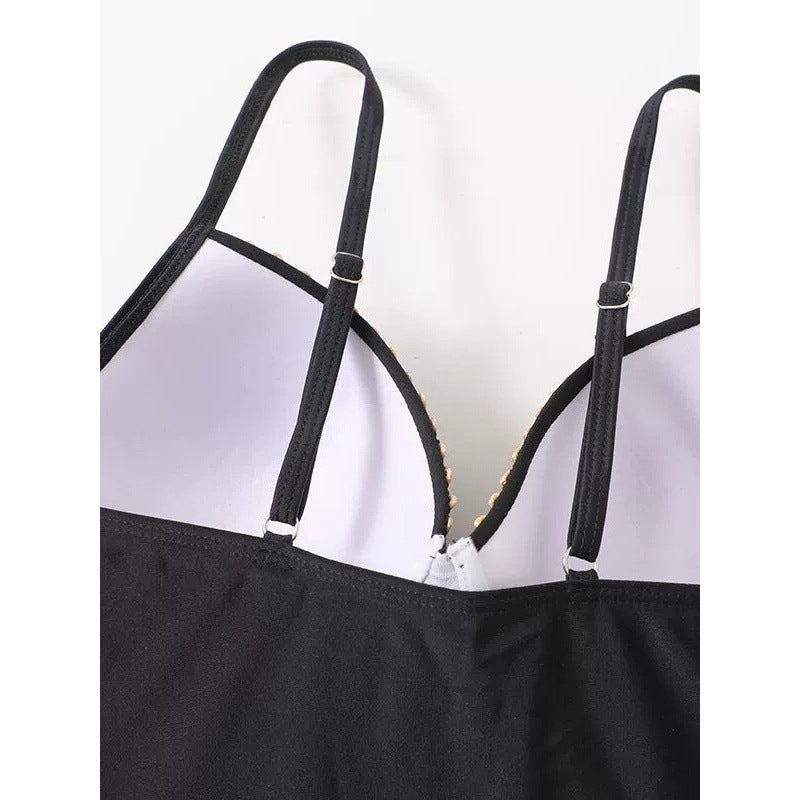 Damen Einteiler Badeanzug mit eleganten Überwurf-Details R&B