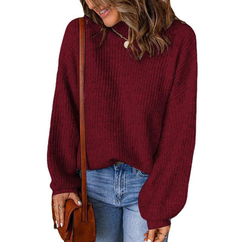 Damen modischer Grobstrickpullover mit weitem Schnitt R&B