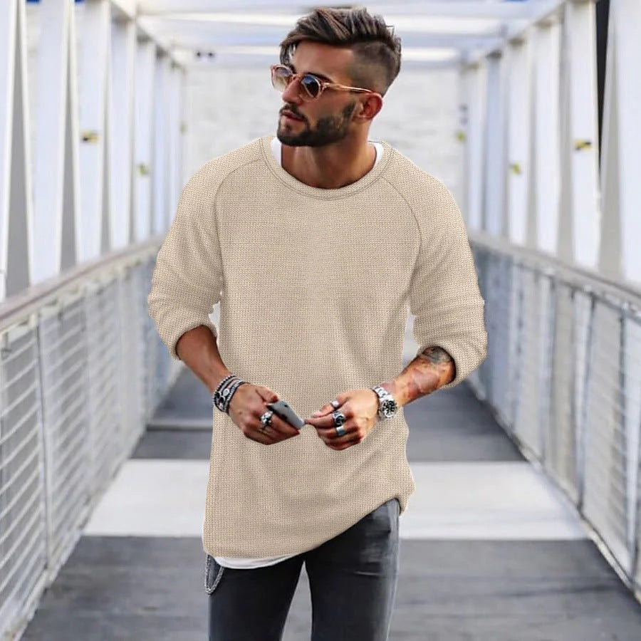 Herren lässiger Pullover mit innovativem Strickmuster R&B