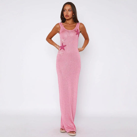 Damen Funkelndes Maxikleid mit Muschel-Applikationen R&B