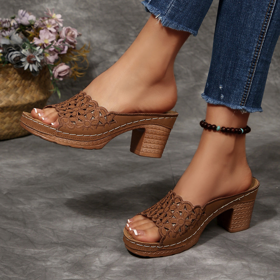 Damen elegante und komfortable Clogs mit modischem Lochdesign R&B