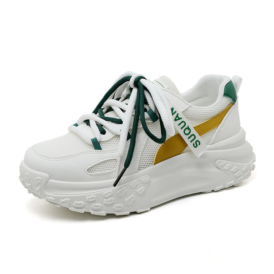 Damen trendige Chunky Sneakers mit atmungsaktiven Mesh-Einsätzen und komfortabler Dämpfung R&B