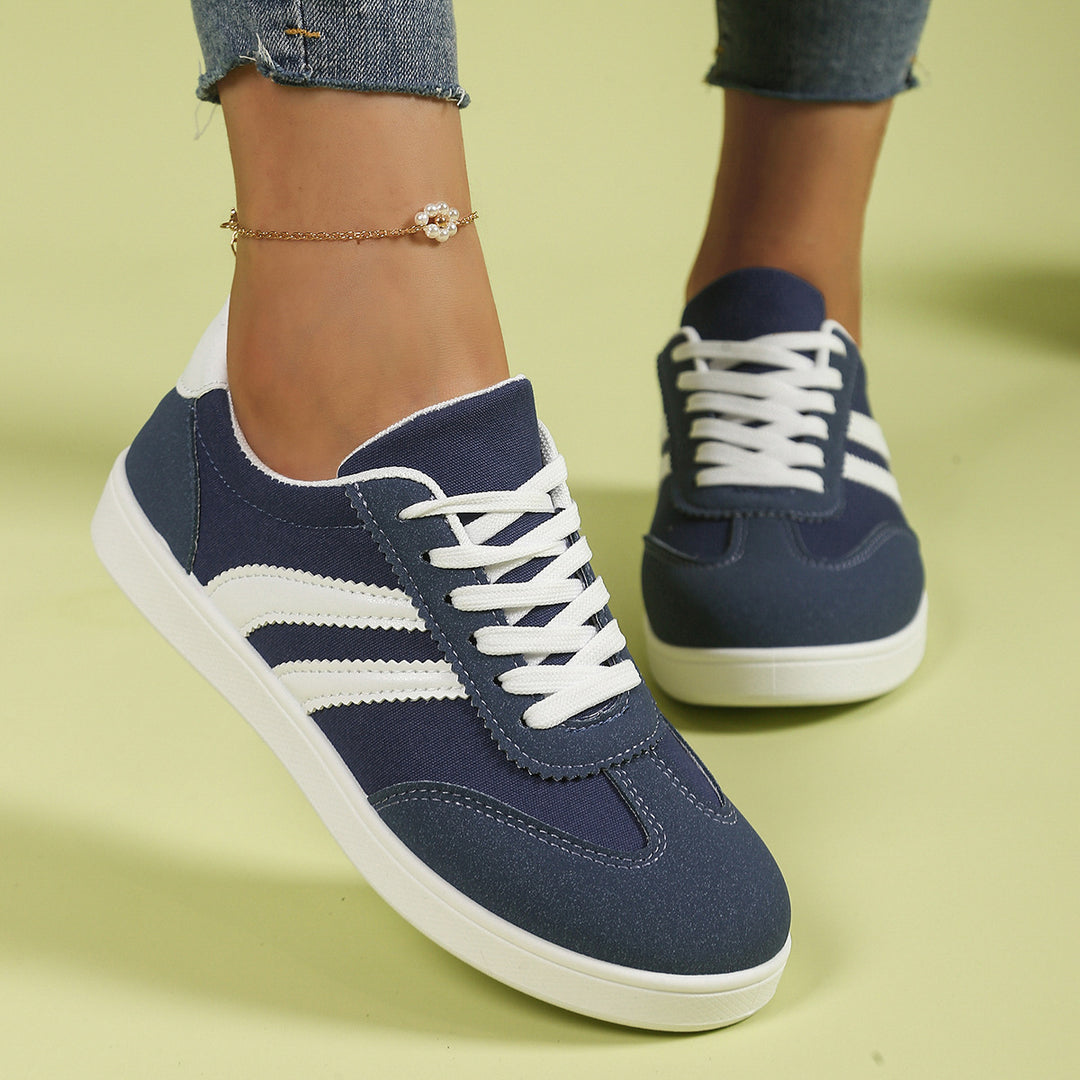 Damen Modische Sneakers im sportlichen Design mit Kontraststreifen R&B