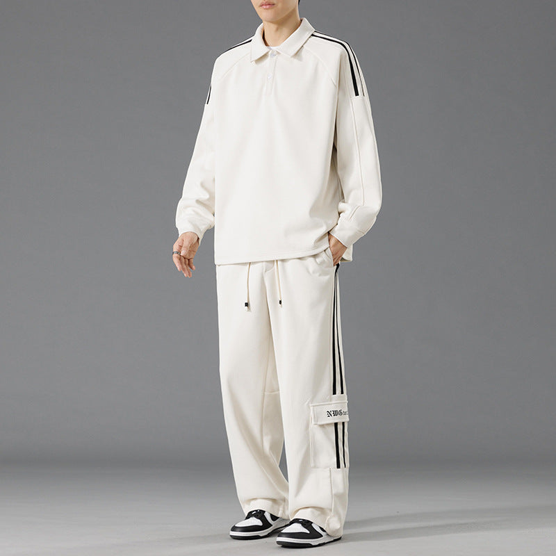 Herren Sportliches Freizeit-Set mit hohem Kragen und praktischen Taschen R&B