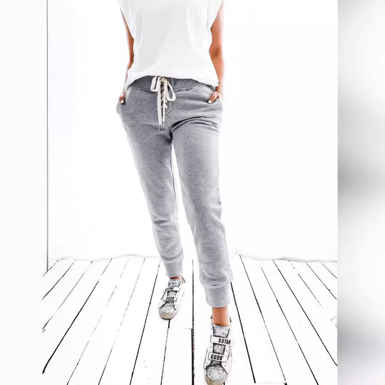 Damen lässige Jogginghose mit verstellbarem Bund und praktischen Seitentaschen R&B