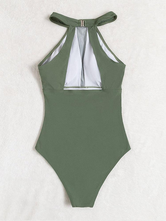 Damen Einteiler Badeanzug mit atmungsaktiven Mesh-Elementen R&B