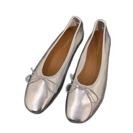 Damen elegante Ballerinas aus hochwertigem Kunstleder mit dekorativem Schleifenakzent R&B