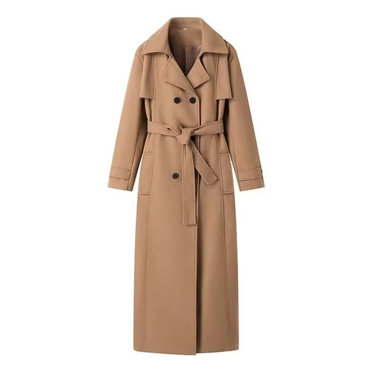 Damen Trenchcoat mit modischer Taillierung und doppelt geknöpfter Front R&B