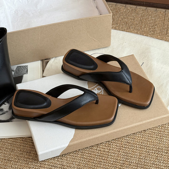 Damen Modische Zehentrenner-Sandalen mit trendigem Design und rutschfester Sohle R&B