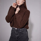 Damen Pullover mit hohem Kragen und Zip