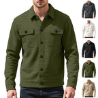 Herren nan Hemdjacke mit quadratischer Steppstruktur Druckknopffront und Brustklappen R&B