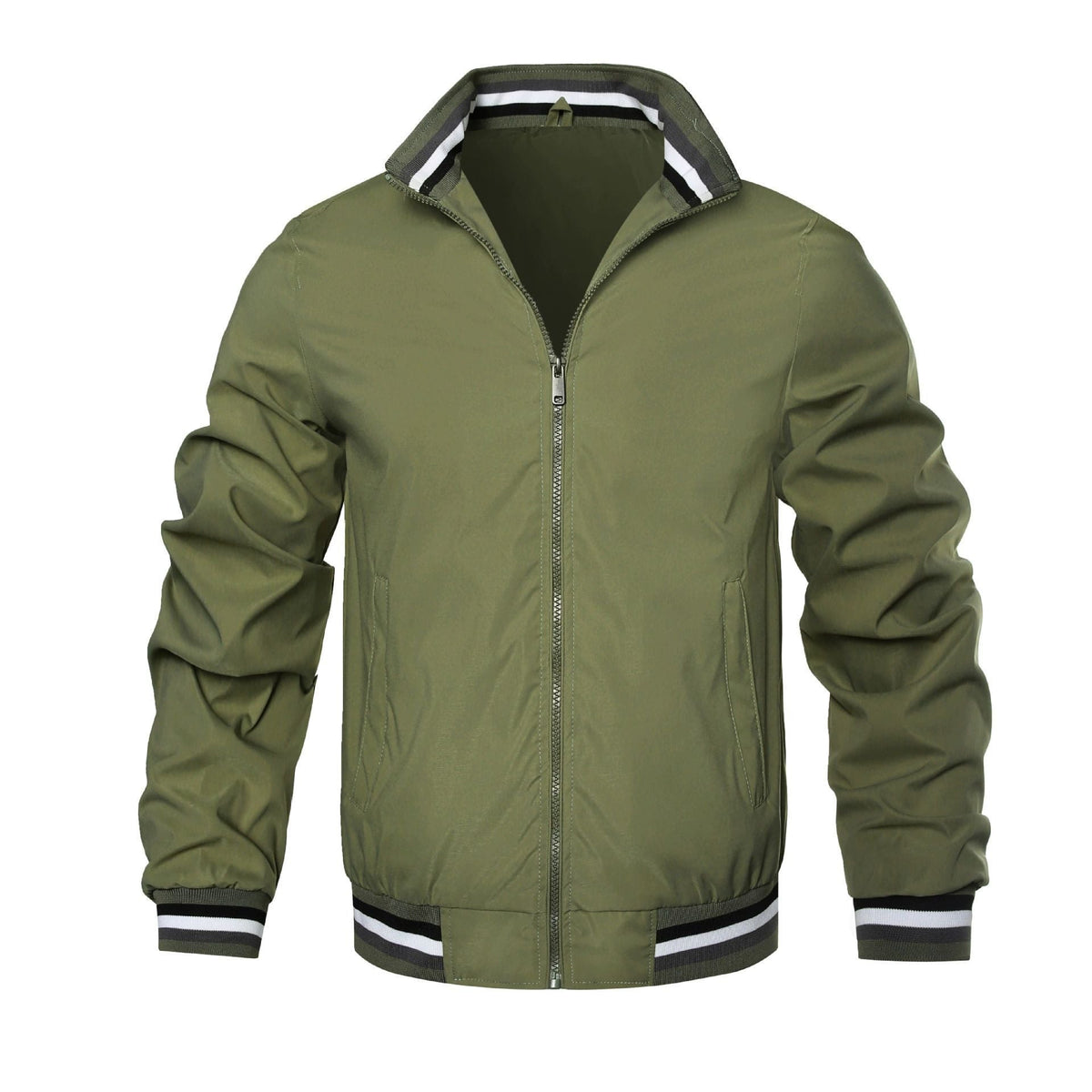 Herren modische Bomberjacke mit elastischen Bündchen R&B