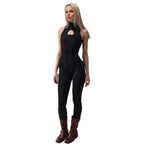 Damen Eleganter Bodycon-Jumpsuit mit herzförmigem Ausschnitt und hoher Kragen R&B