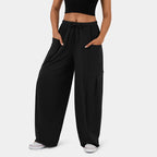 Damen Weite Freizeit-Hose mit elastischem Bund und praktischen Taschen R&B