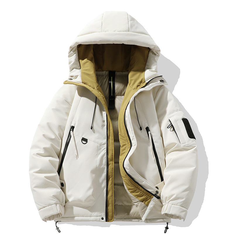 Herren Winterjacke mit multifunktionalen Taschen und verstellbarem Kapuzenkragen
